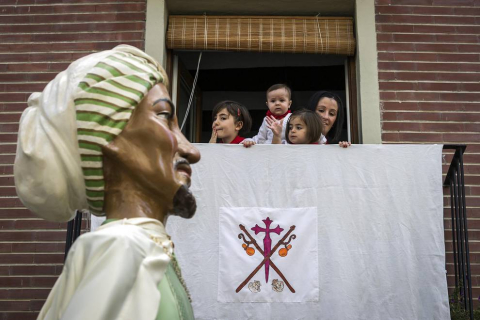 Procesión en honor a San Sebastián y misa mayor en las fiestas de Sangüesa