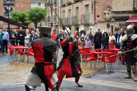 Fotos de la feria medieval y del caballo en Marcilla, con combates recreativos medievales y otras actividades.