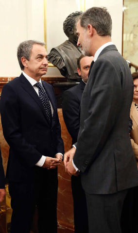 Fotos de la capilla ardiente de Alfredo Pérez Rubalcaba, celebrada este viernes en el Congreso de los Diputados