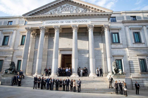 Fotos de la capilla ardiente de Alfredo Pérez Rubalcaba, celebrada este viernes en el Congreso de los Diputados