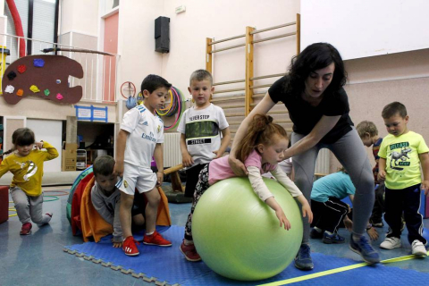 Alumnad el CP Francisco Javier Sáenz de Oiza de Cáseda durante una jornada de clase.