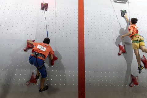 Fotos de las pruebas de velocidad en la disputa del Campeonato de España de Escalada que se celebra en Rocópolis
