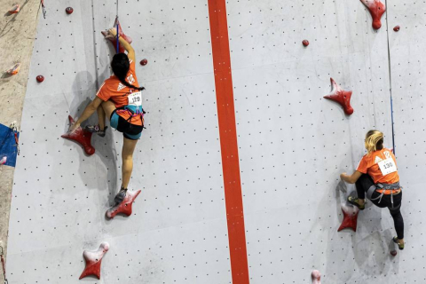 Fotos de las pruebas de velocidad en la disputa del Campeonato de España de Escalada que se celebra en Rocópolis