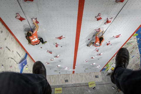 Fotos de las pruebas de velocidad en la disputa del Campeonato de España de Escalada que se celebra en Rocópolis
