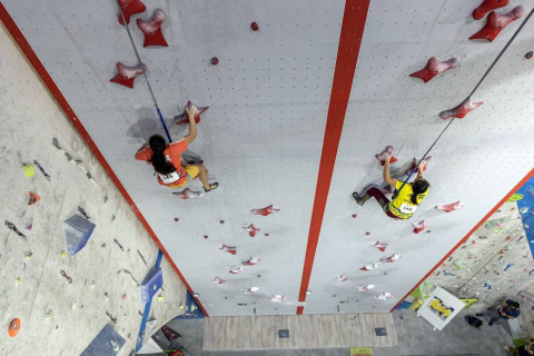 Fotos de las pruebas de velocidad en la disputa del Campeonato de España de Escalada que se celebra en Rocópolis