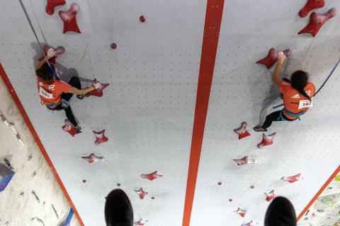 Fotos de las pruebas de velocidad en la disputa del Campeonato de España de Escalada que se celebra en Rocópolis