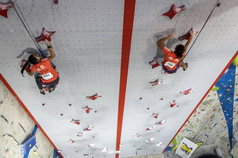 Fotos de las pruebas de velocidad en la disputa del Campeonato de España de Escalada que se celebra en Rocópolis