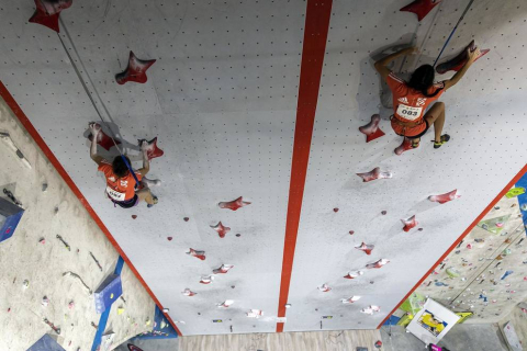 Fotos de las pruebas de velocidad en la disputa del Campeonato de España de Escalada que se celebra en Rocópolis