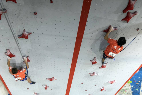 Fotos de las pruebas de velocidad en la disputa del Campeonato de España de Escalada que se celebra en Rocópolis
