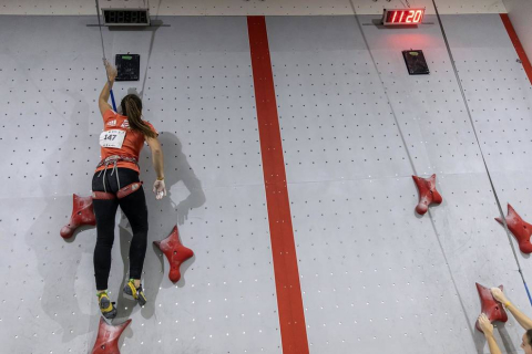 Fotos de las pruebas de velocidad en la disputa del Campeonato de España de Escalada que se celebra en Rocópolis