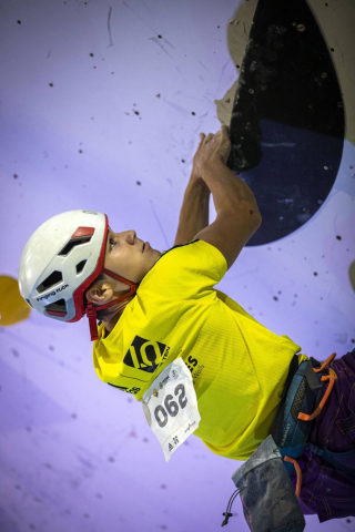 Pruebas de la competición disputadas este sábado en el Rocódromo de Berrioplano, que acogió las finales en la penúltima jornada de los Nacionales.