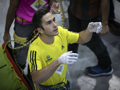 Pruebas de la competición disputadas este sábado en el Rocódromo de Berrioplano, que acogió las finales en la penúltima jornada de los Nacionales.