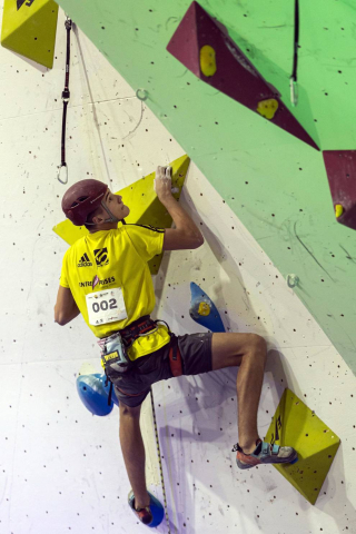 Pruebas de la competición disputadas este sábado en el Rocódromo de Berrioplano, que acogió las finales en la penúltima jornada de los Nacionales.