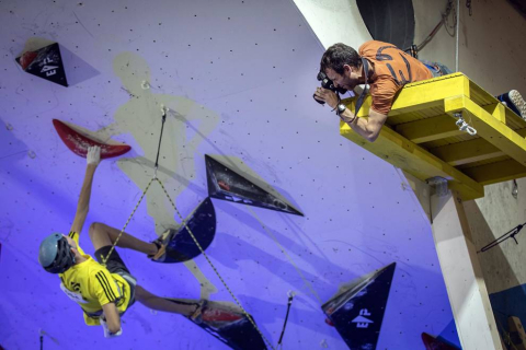 Pruebas de la competición disputadas este sábado en el Rocódromo de Berrioplano, que acogió las finales en la penúltima jornada de los Nacionales.