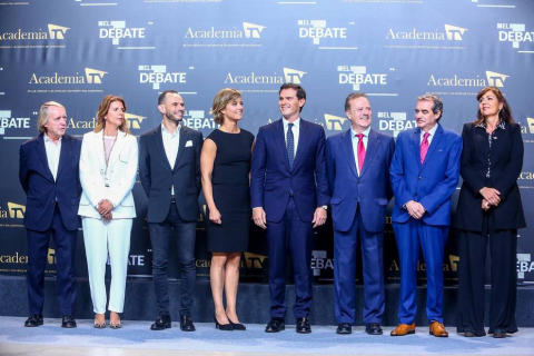 Pedro Sánchez (PSOE), Pablo Casado (PP), Pablo Iglesias (Unidas Podemos), Alberti Rivera (Ciudadanos) y Santiago Abascal (VOX) protagonizaron el único debate entre los candidatos en la campaña electoral de las elecciones generales que se celebran el 10 de noviembre de 2019.