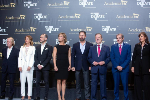 Pedro Sánchez (PSOE), Pablo Casado (PP), Pablo Iglesias (Unidas Podemos), Alberti Rivera (Ciudadanos) y Santiago Abascal (VOX) protagonizaron el único debate entre los candidatos en la campaña electoral de las elecciones generales que se celebran el 10 de noviembre de 2019.