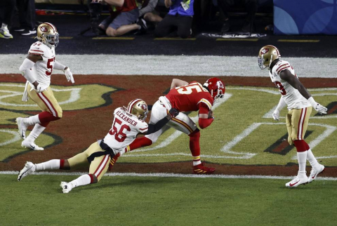 Imágenes del espectacular encuentro entre los Chiefs de Kansas City y los 49ers de San Francisco en el partido disputado en el Hard Rock Stadium de Miami.