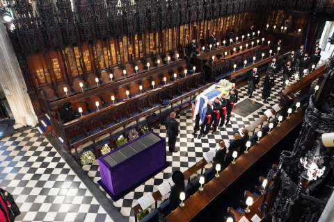 Fotos del funeral del duqeud e Edimburgo, celebrado este sábado en la capilla de San Jorge