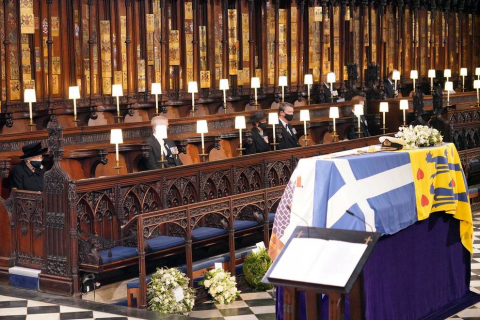 Fotos del funeral del duqeud e Edimburgo, celebrado este sábado en la capilla de San Jorge