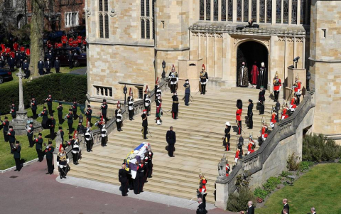 Fotos del funeral del duqeud e Edimburgo, celebrado este sábado en la capilla de San Jorge