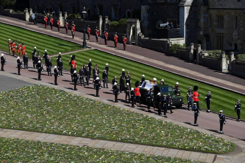 Fotos del funeral del duqeud e Edimburgo, celebrado este sábado en la capilla de San Jorge
