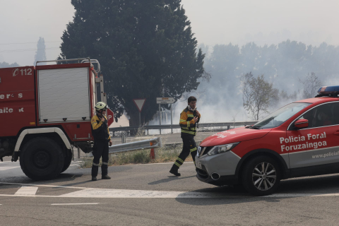 Fotos del incendio producido entre Obanos y Legarda.