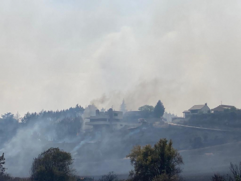 Fotos del incendio entre Obanos y Legarda.