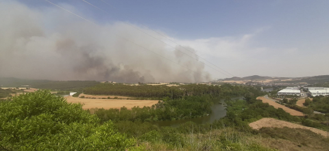Fotos del incendio producido entre Obanos y Legarda.
