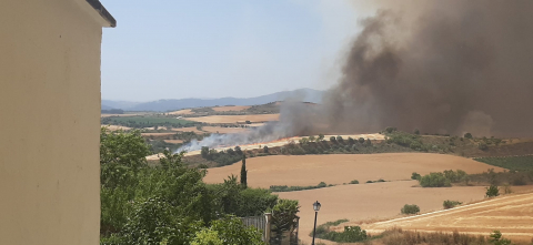 Fotos del incendio producido entre Obanos y Legarda.