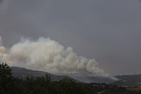 Fotos del incendio producido entre Obanos y Legarda.