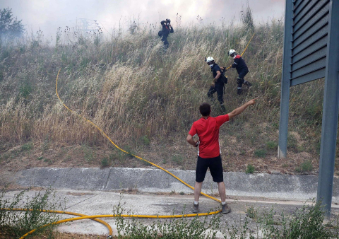 Fotos del incendio producido entre Obanos y Legarda.