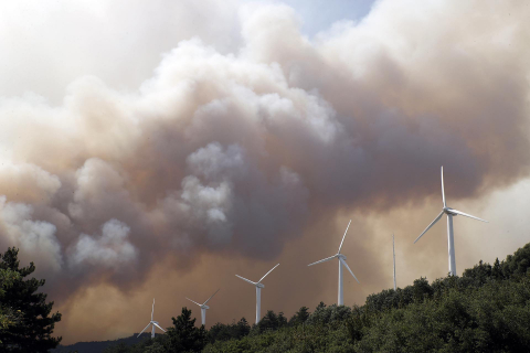 Fotos del incendio producido entre Obanos y Legarda.
