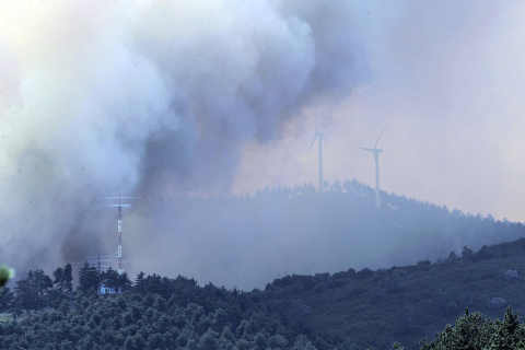 Fotos del incendio producido entre Obanos y Legarda.