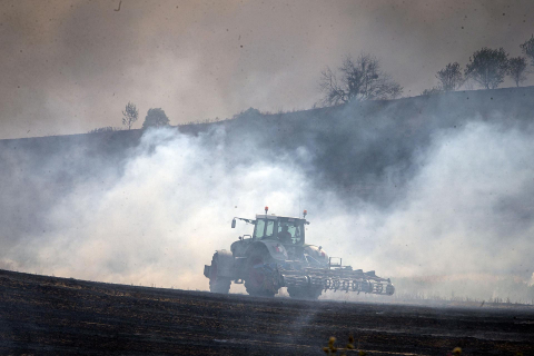 Fotos del incendio producido entre Obanos y Legarda.
