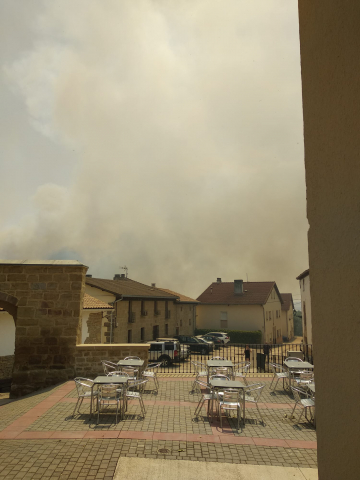 Fotos del incendio producido entre Obanos y Legarda en las cercanías de la localidad de Legarda.