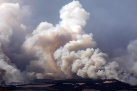 Fotos del incendio producido entre Obanos y Legarda.