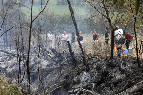 Fotos del incendio producido entre Obanos y Legarda.