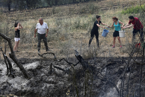 Fotos del incendio producido entre Obanos y Legarda.