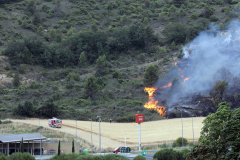 Fotos del incendio producido entre Obanos y Legarda.