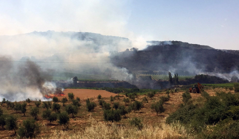 Fotos de los incendios activos en Navarra este domingo