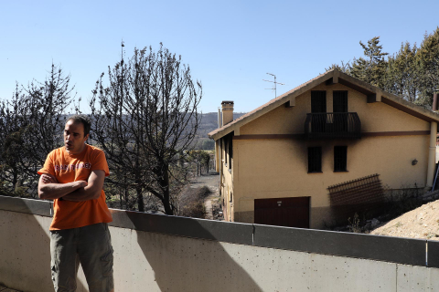 Fotos de los efectos de los incendios en Obanos, Puente la Reina, Legarda, Undiano y Astráin.