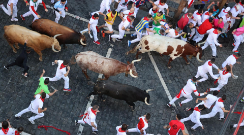 Encierro del 7 de julio 2022. Toros de Núñez del Cuvillo.