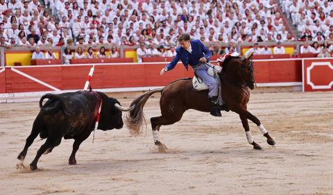 Pablo Hermoso de Mendoza, durante la corrida del día 7