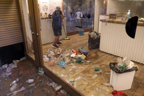Kilos de basura en Pamplona en San Fermín