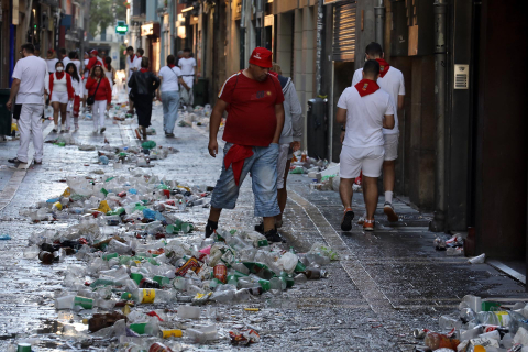 Kilos de basura en Pamplona en San Fermín