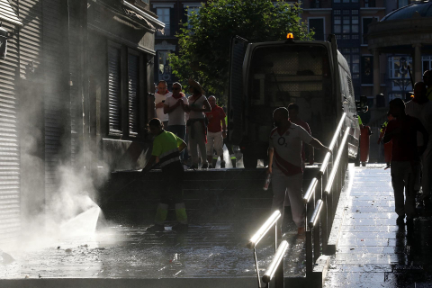 Kilos de basura en Pamplona en San Fermín