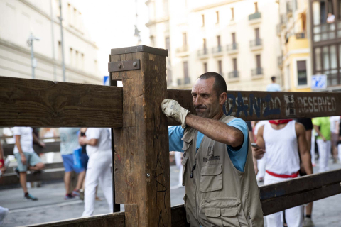 Retirada del vallado de los encierros de San Fermín 2022