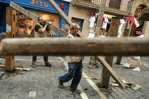 Retirada del vallado de los encierros de San Fermín 2022