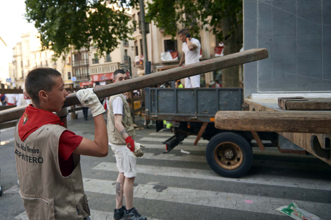 Retirada del vallado de los encierros de San Fermín 2022