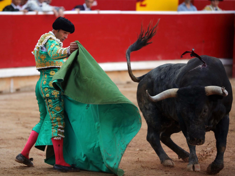 Antonio Ferrera lidió solo a los toros de la ganadería Miura